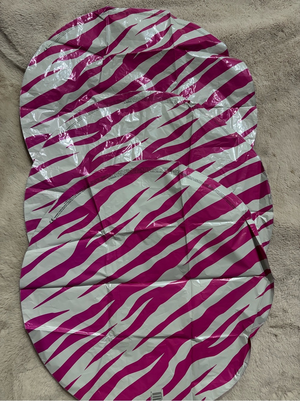 Pink Zebra Print Inflatable Pool Float (Set of 3)